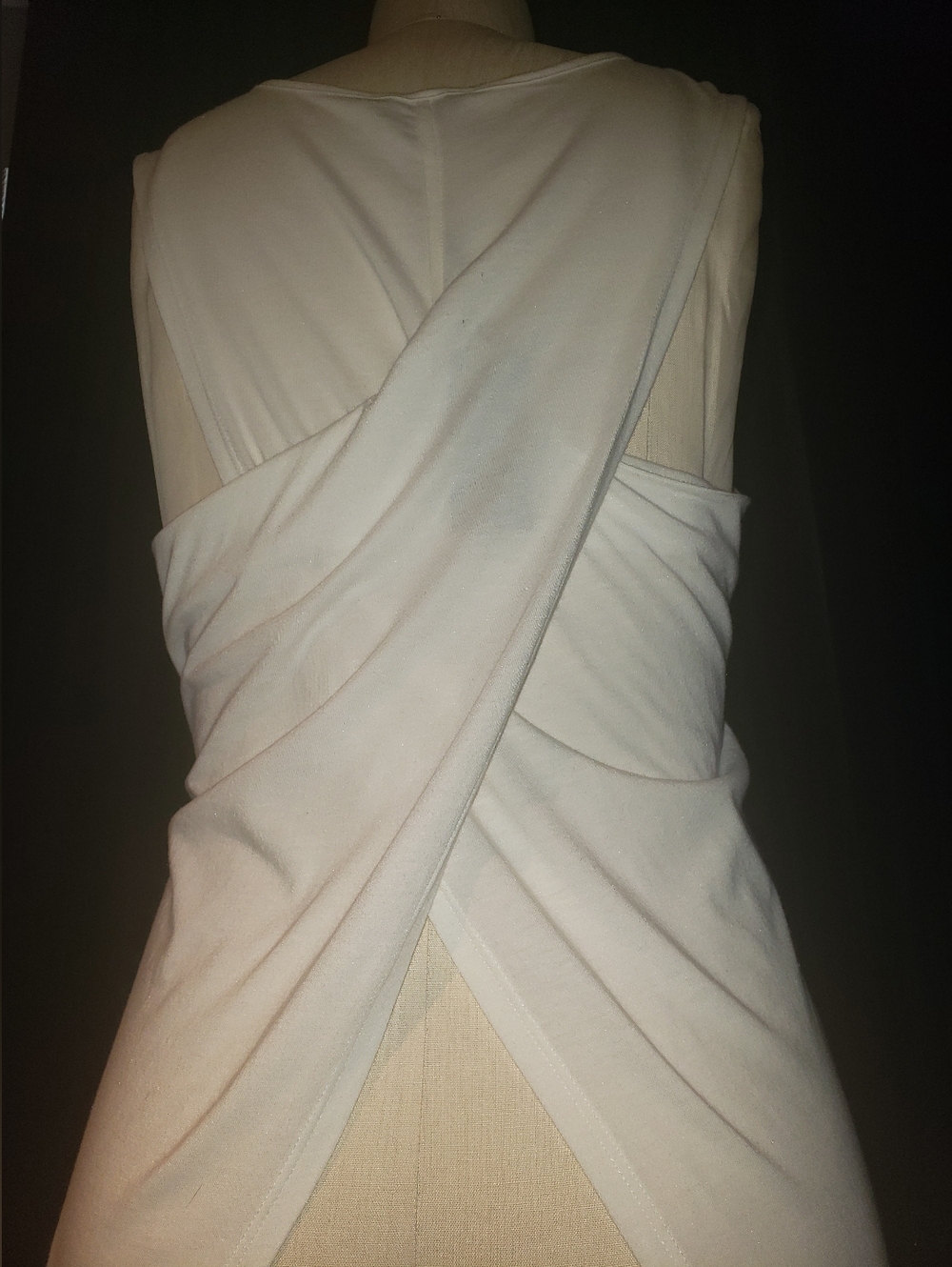 NWT. JOE'S Collection Long Cross Over Razor Back Tee White